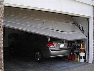 Modern Hit garage door frame with car  overhead garage door