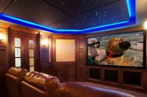 Garage converted in a cinema place